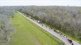 aerial view of part of VLTRA trail ride.